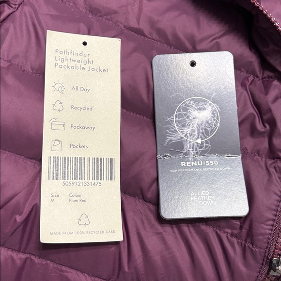 Sweaty Betty Pathfinder Lightweight Packable Jacket in Plum Red Size Medium - Picture 9 of 11